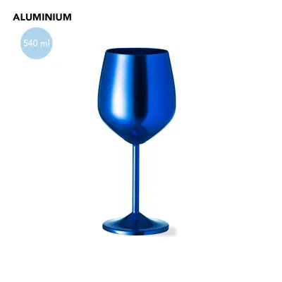 Copo de vinho em alumínio Arlene azul 580 ml