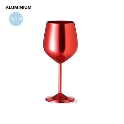 Copo de vinho em alumínio Arlene vermelho 580 ml