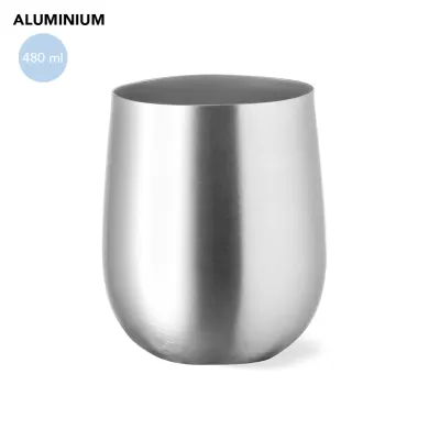 Copo em alumínio Amely prata 480 ml
