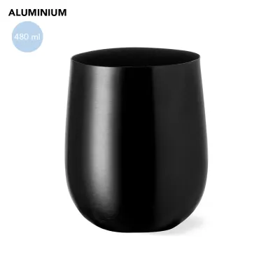 Vaso en aluminio Amely negro 480 ml