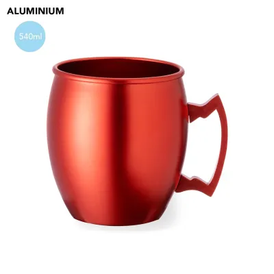 Caneca em alumíno Ashley vermelho 540 ml