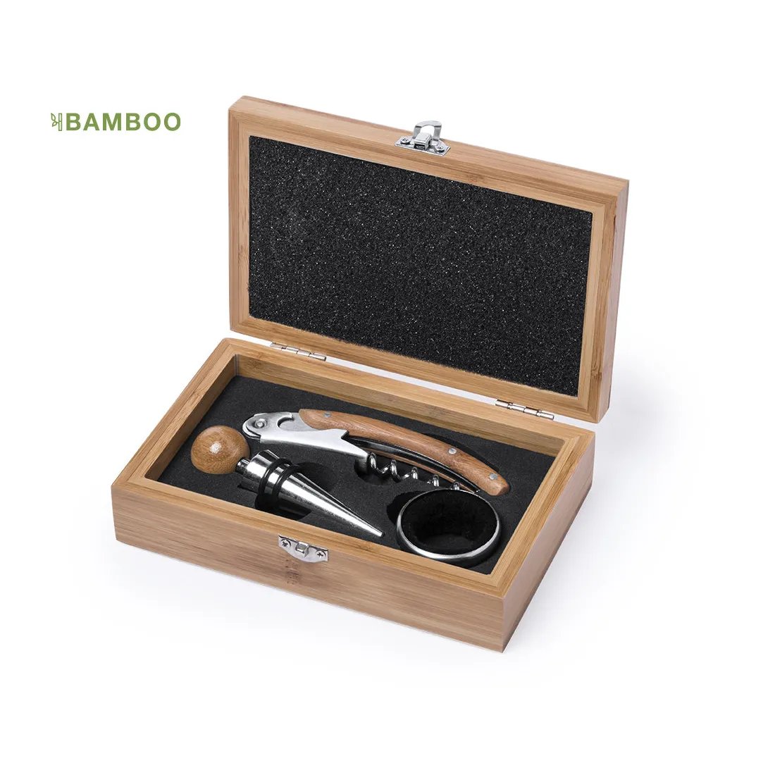 Set of 3 Nitol wine accessories bamboo