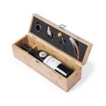 Set of 4 Boriax wine accessories bamboo